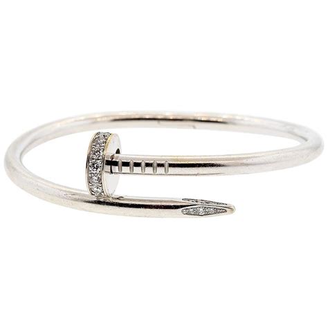 cartier nail bracelet white gold.